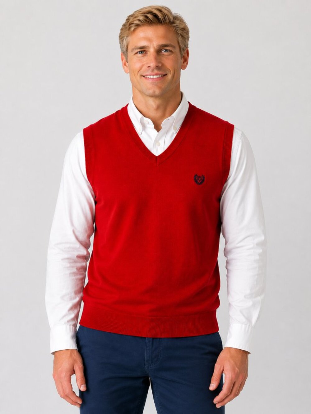 Chaps Red V-Neck Sweater Vest Men’s Size Medium Excellent condition